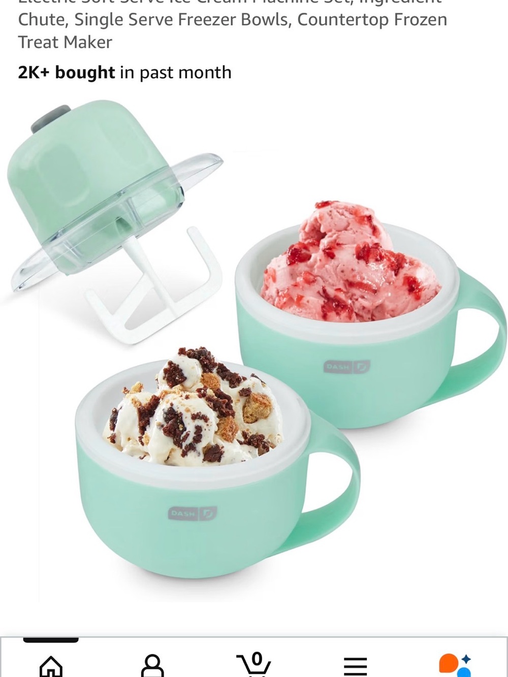 Ash Mini Ice Cream Maker Bowls - Mint Green
